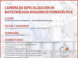 Especialización en Biotecnología Bioquímico Farmacéutica