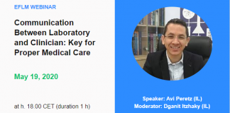 EFLM Webinar: Communication Between Laboratory and Clinician: Key for Proper Medical Care
